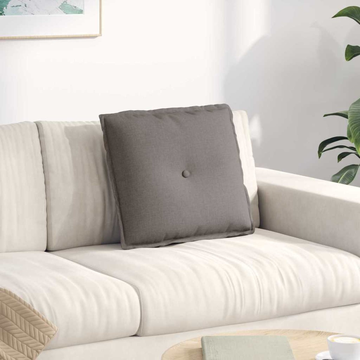vidaXL Μαξιλάρι Πλάτης Taupe 50 x 19 x 45 εκ ύφασμα