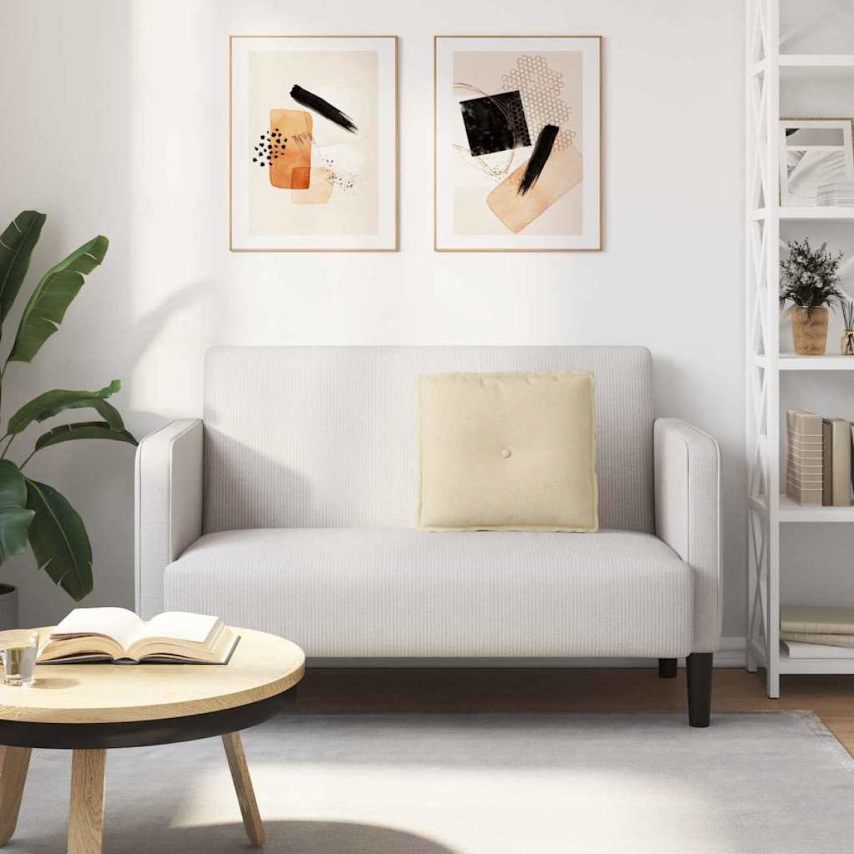 vidaXL Μαξιλάρι Πλάτης Κρεμ 50 x 19 x 45 εκ ύφασμα