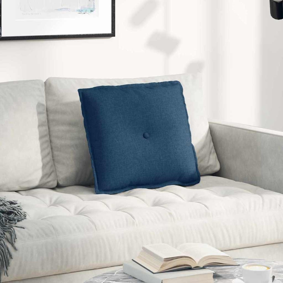vidaXL Μαξιλάρι Πλάτης Μπλε 50 x 19 x 45 εκ ύφασμα