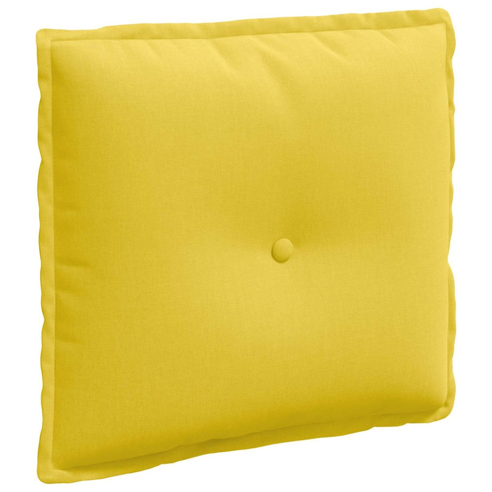 vidaXL Μαξιλάρι Πλάτης Απαλό Κίτρινο 50 x 19 x 45 εκ ύφασμα