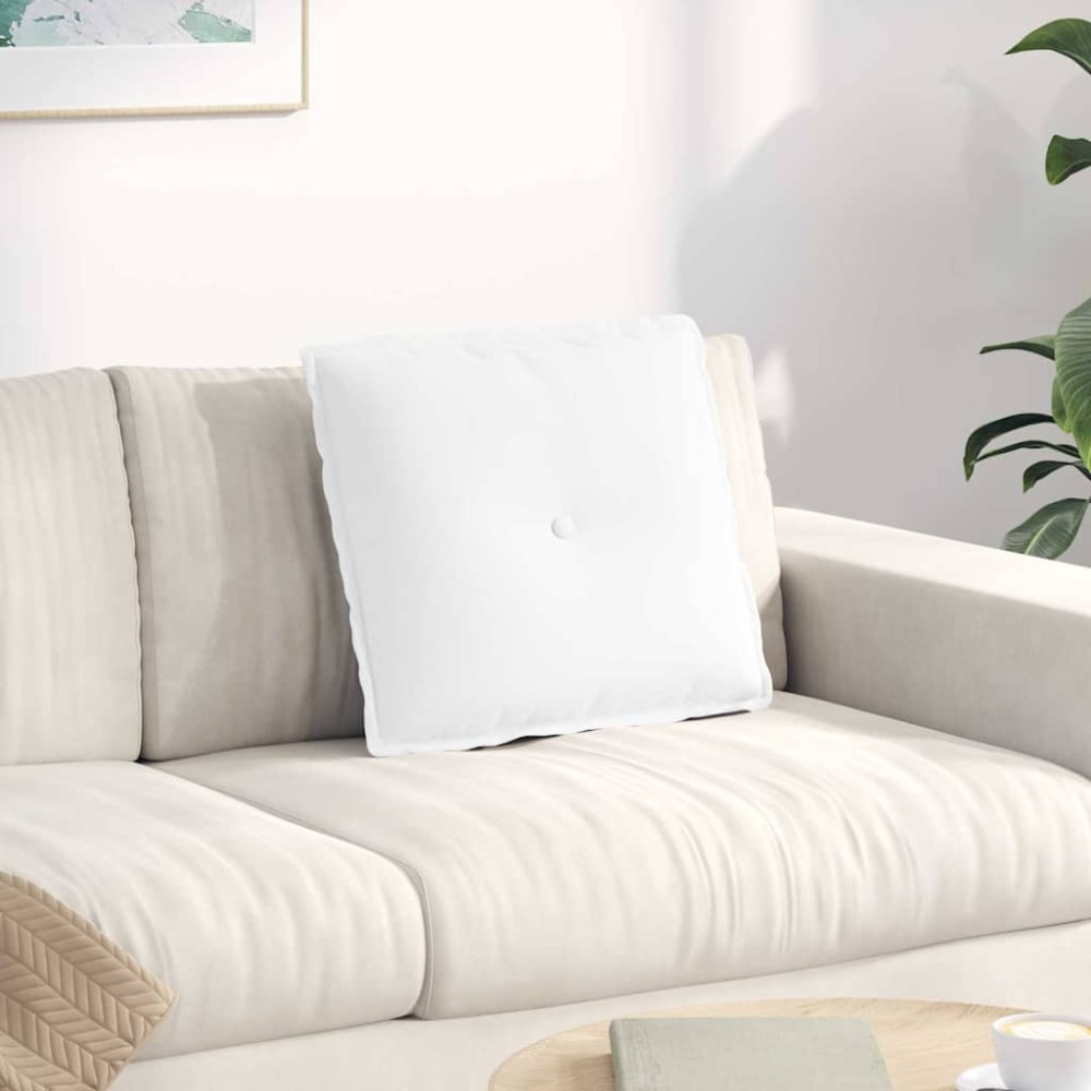 vidaXL Μαξιλάρι Πλάτης Λευκό 50 x 19 x 45 εκ ύφασμα