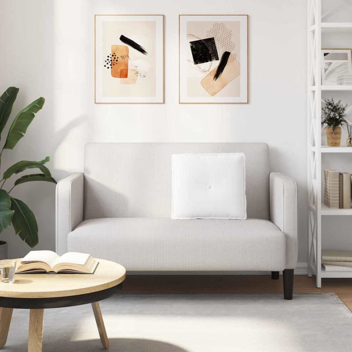 vidaXL Μαξιλάρι Πλάτης Λευκό 50 x 19 x 45 εκ ύφασμα