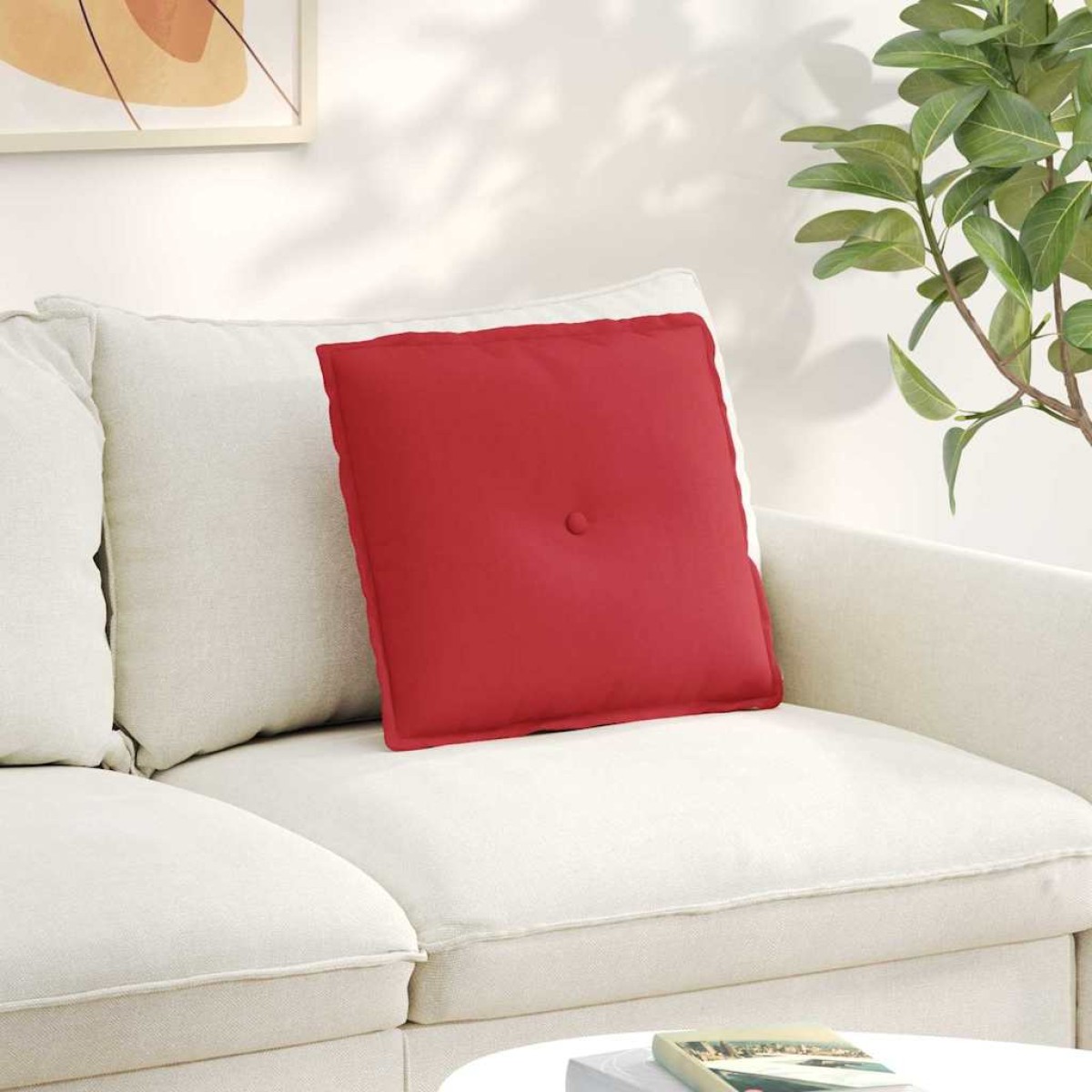 vidaXL Μαξιλάρι Πλάτης Κόκκινο 50 x 19 x 45 εκ ύφασμα
