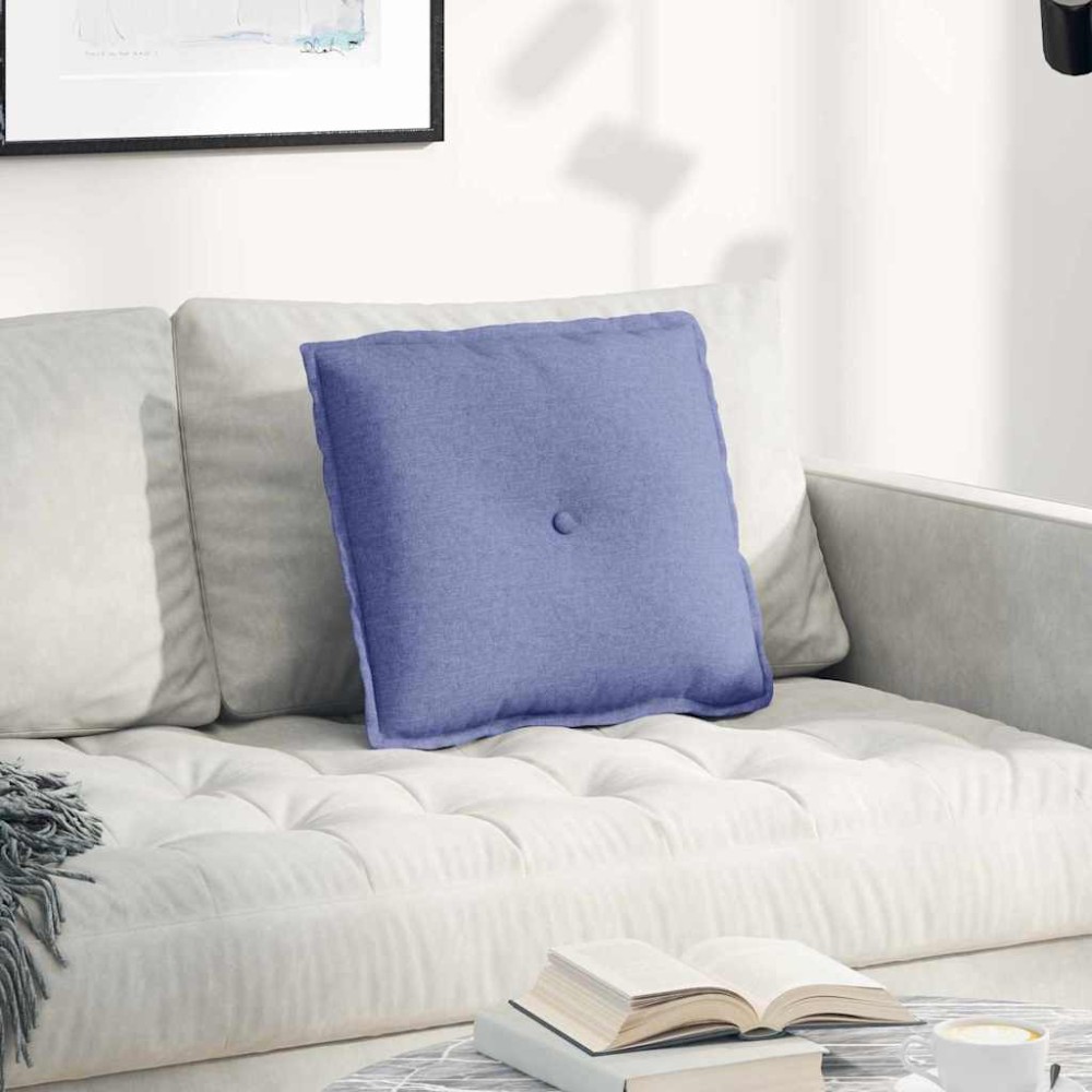 vidaXL Μαξιλάρι Πλάτης Μπλε τζην 50 x 19 x 45 εκ ύφασμα