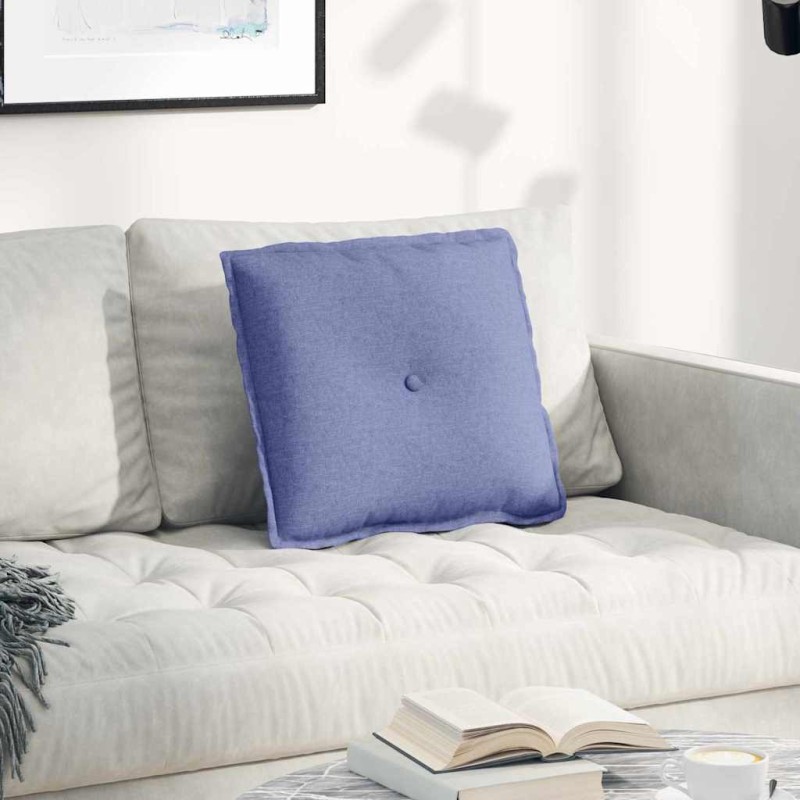 vidaXL Μαξιλάρι Πλάτης Μπλε τζην 50 x 19 x 45 εκ ύφασμα