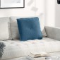 vidaXL Μαξιλάρι Πλάτης Μπλε 50 x 45 εκ. Υφασμάτινο Κορντουρά
