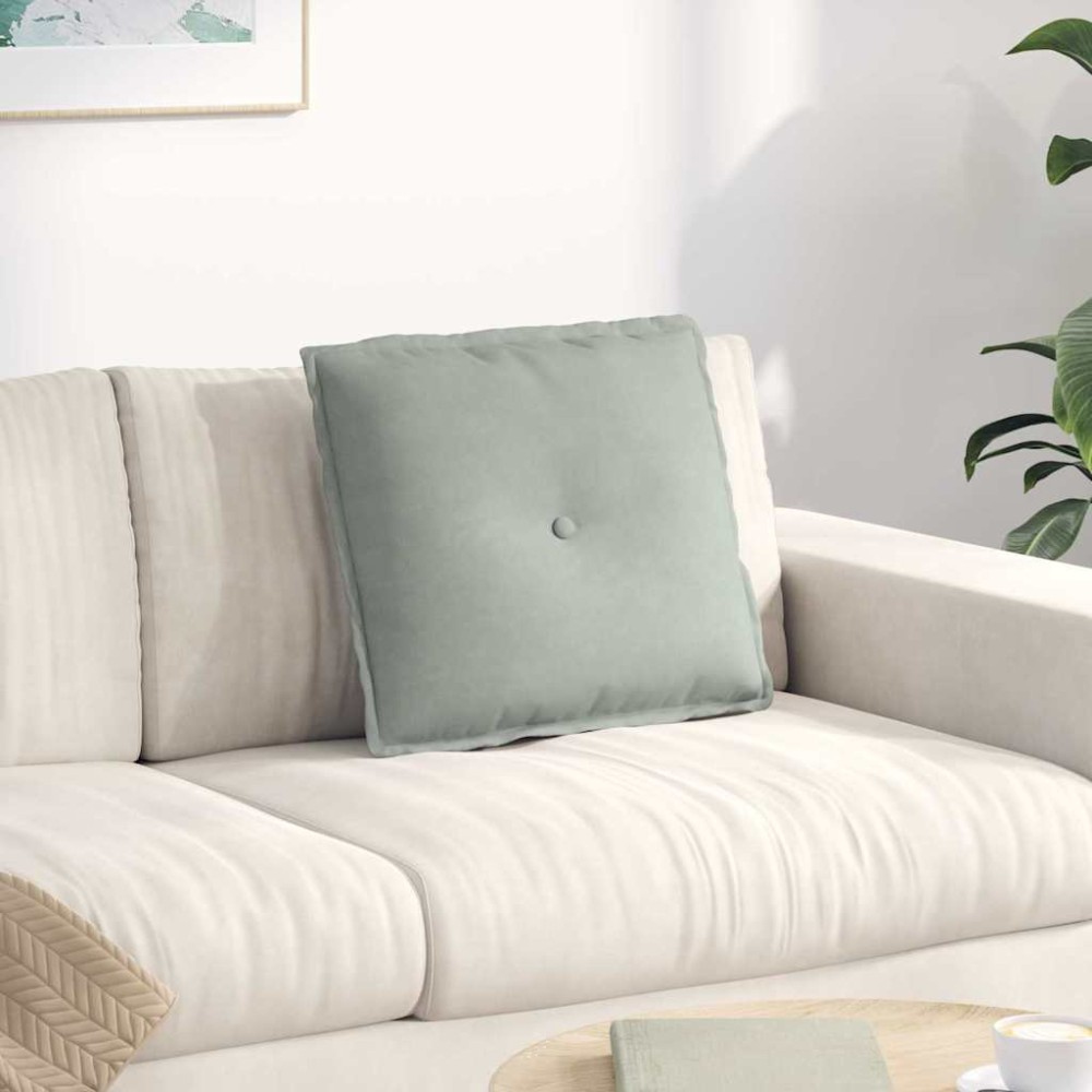vidaXL Μαξιλάρι Πλάτης Ανοιχτό γκρι 50 x 45 εκ. Υφασμάτινο Κορντουρά