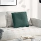 vidaXL Μαξιλάρι Πλάτης Σκούρο Πράσινο 50 x 45 εκ. Υφασμάτινο Κορντουρά