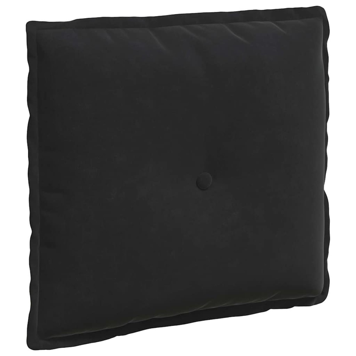 vidaXL Μαξιλάρι Πλάτης Μαύρο 50 x 45 εκ. Υφασμάτινο Κορντουρά