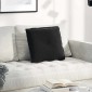 vidaXL Μαξιλάρι Πλάτης Μαύρο 50 x 45 εκ. Υφασμάτινο Κορντουρά