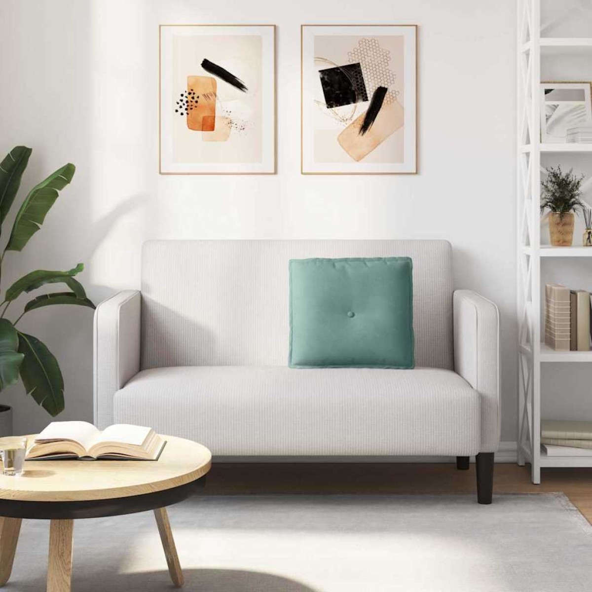 vidaXL Μαξιλάρι Πλάτης Θαλασσί 50 x 45 εκ. Υφασμάτινο Κορντουρά