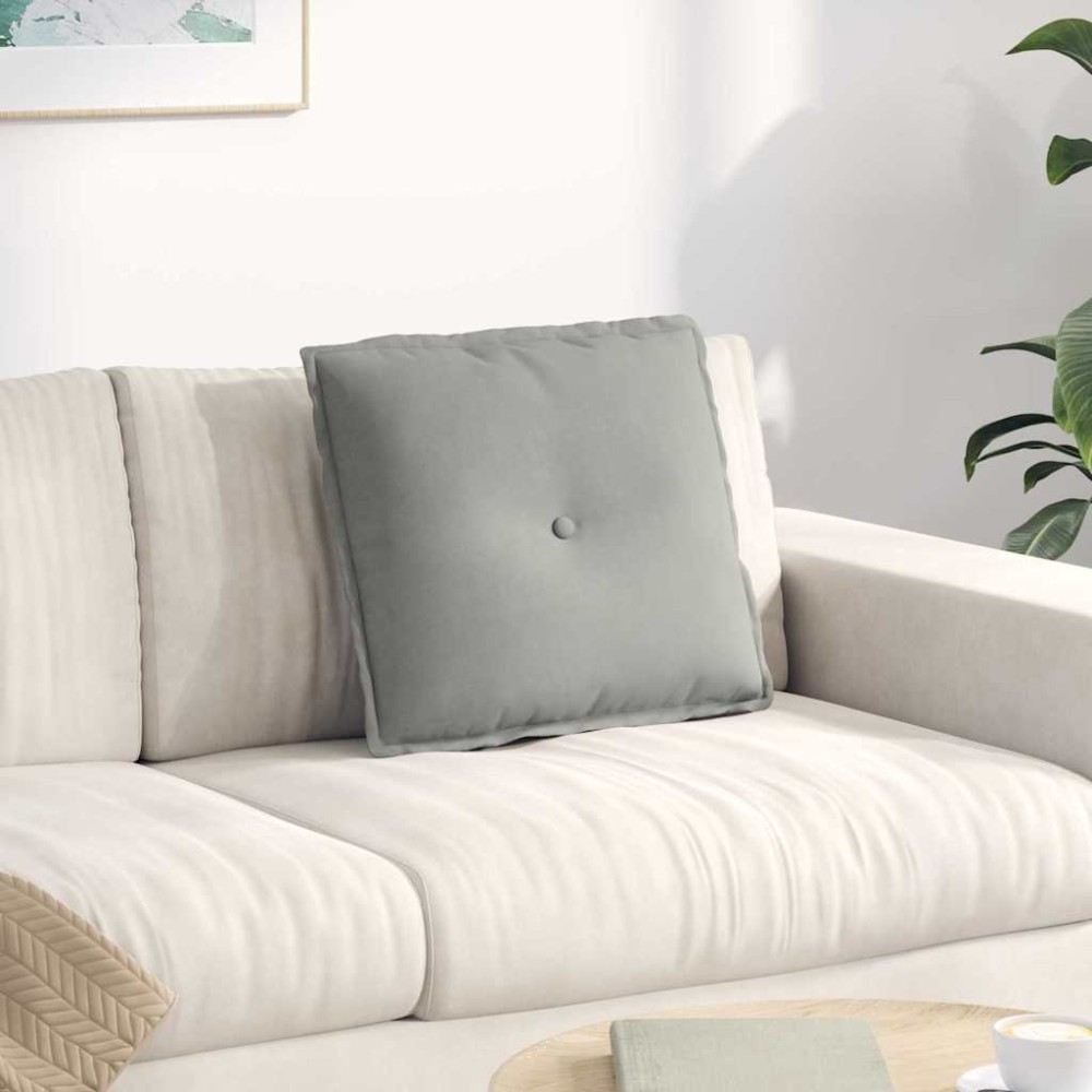 vidaXL Μαξιλάρι Πλάτης Ανοιχτό γκρι 50 x 45 εκ. Ύφασμα Μικροΐνας