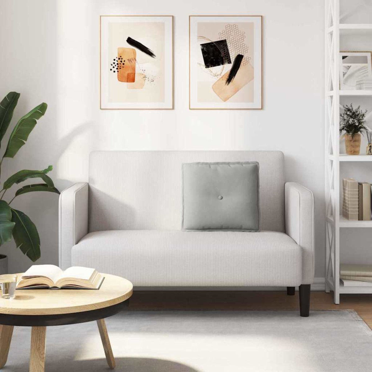 vidaXL Μαξιλάρι Πλάτης Ανοιχτό γκρι 50 x 45 εκ. Ύφασμα Μικροΐνας