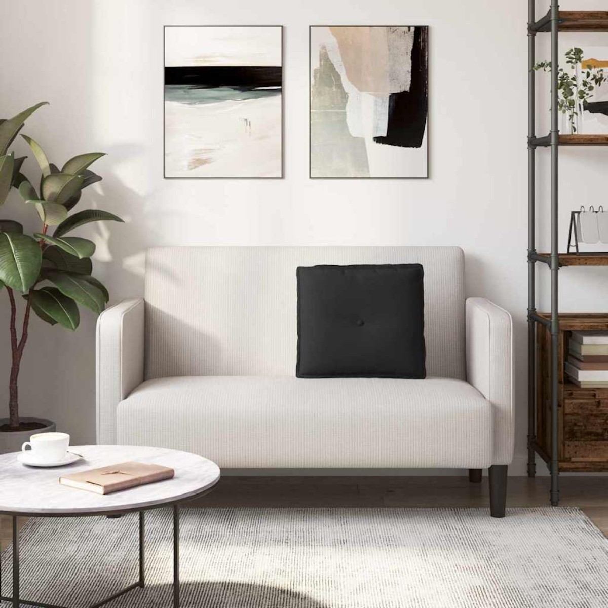 vidaXL Μαξιλάρι Πλάτης Μαύρο 50 x 45 εκ. Ύφασμα Μικροΐνας