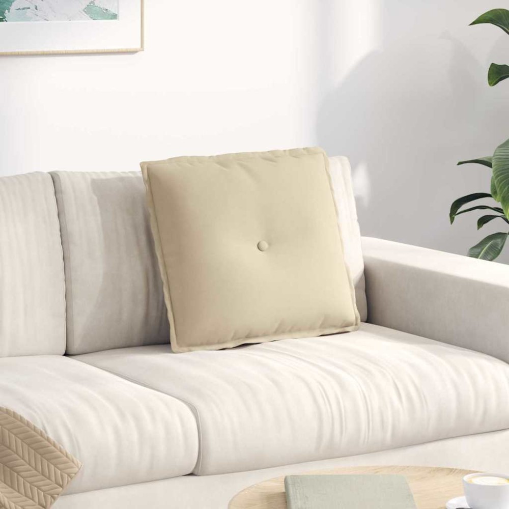 vidaXL Μαξιλάρι Πλάτης Κρεμ 50 x 45 εκ. Ύφασμα Μικροΐνας