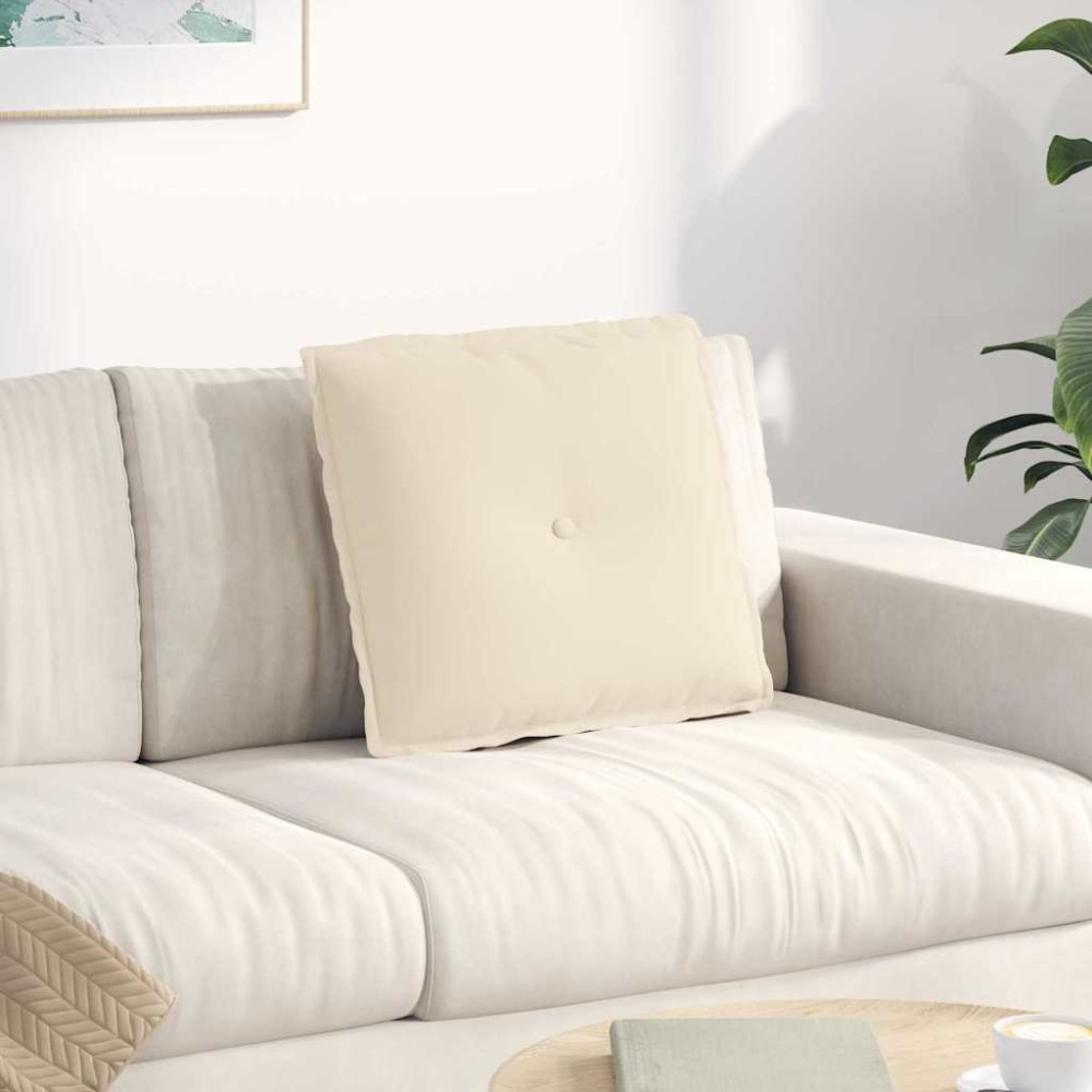 vidaXL Μαξιλάρι Πλάτης Μπεζ 50 x 45 εκ. Ύφασμα Μικροΐνας