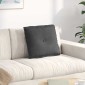 vidaXL Μαξιλάρι Πλάτης Σκούρο Γκρι 50 x 45 εκ. Υφασμάτινο Κορντουρά