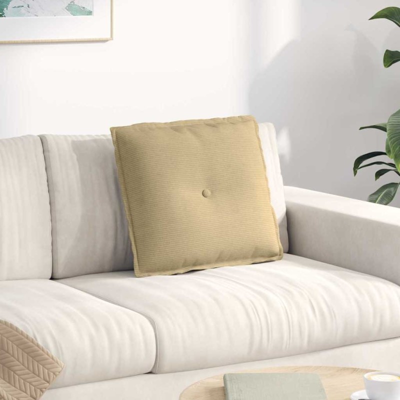vidaXL Μαξιλάρι Πλάτης Γκρι Πράσινο 50 x 45 εκ. Υφασμάτινο Κορντουρά