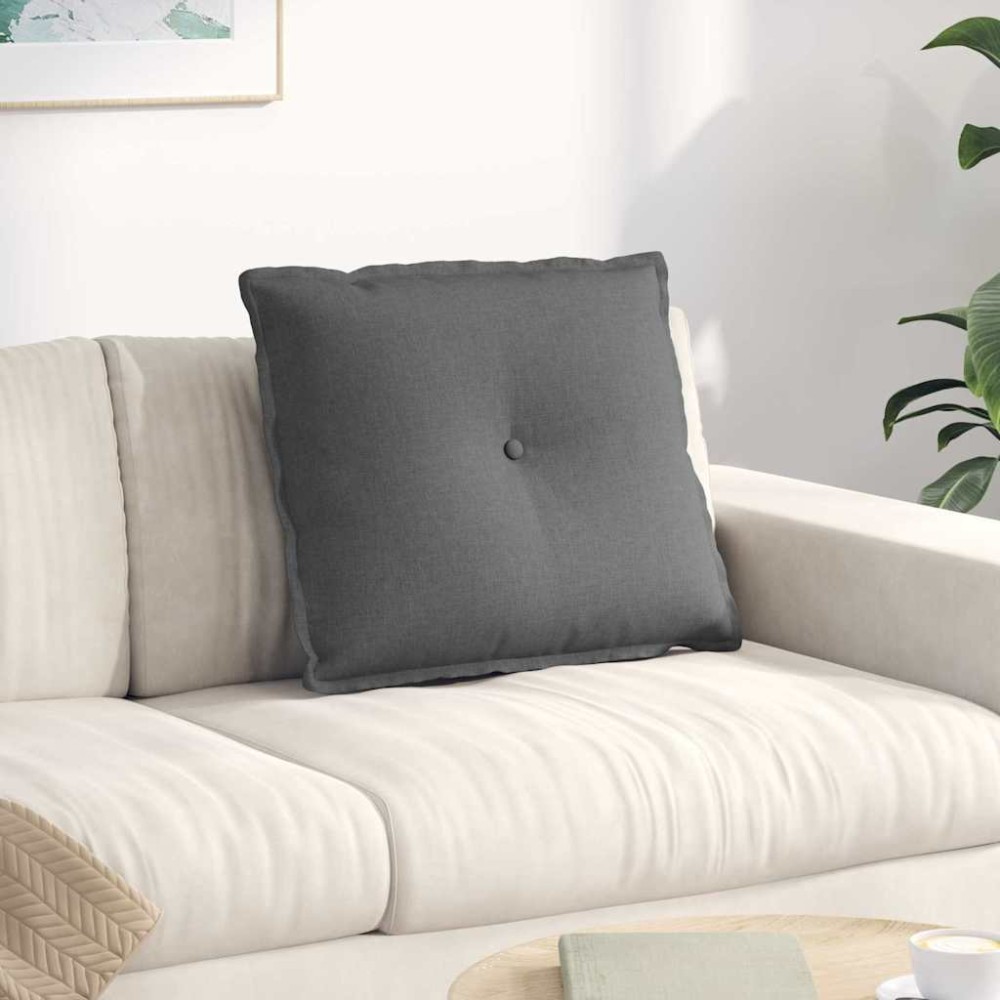 vidaXL Μαξιλάρι Πλάτης Σκούρο Γκρι 60 x 19 x 50 εκ ύφασμα