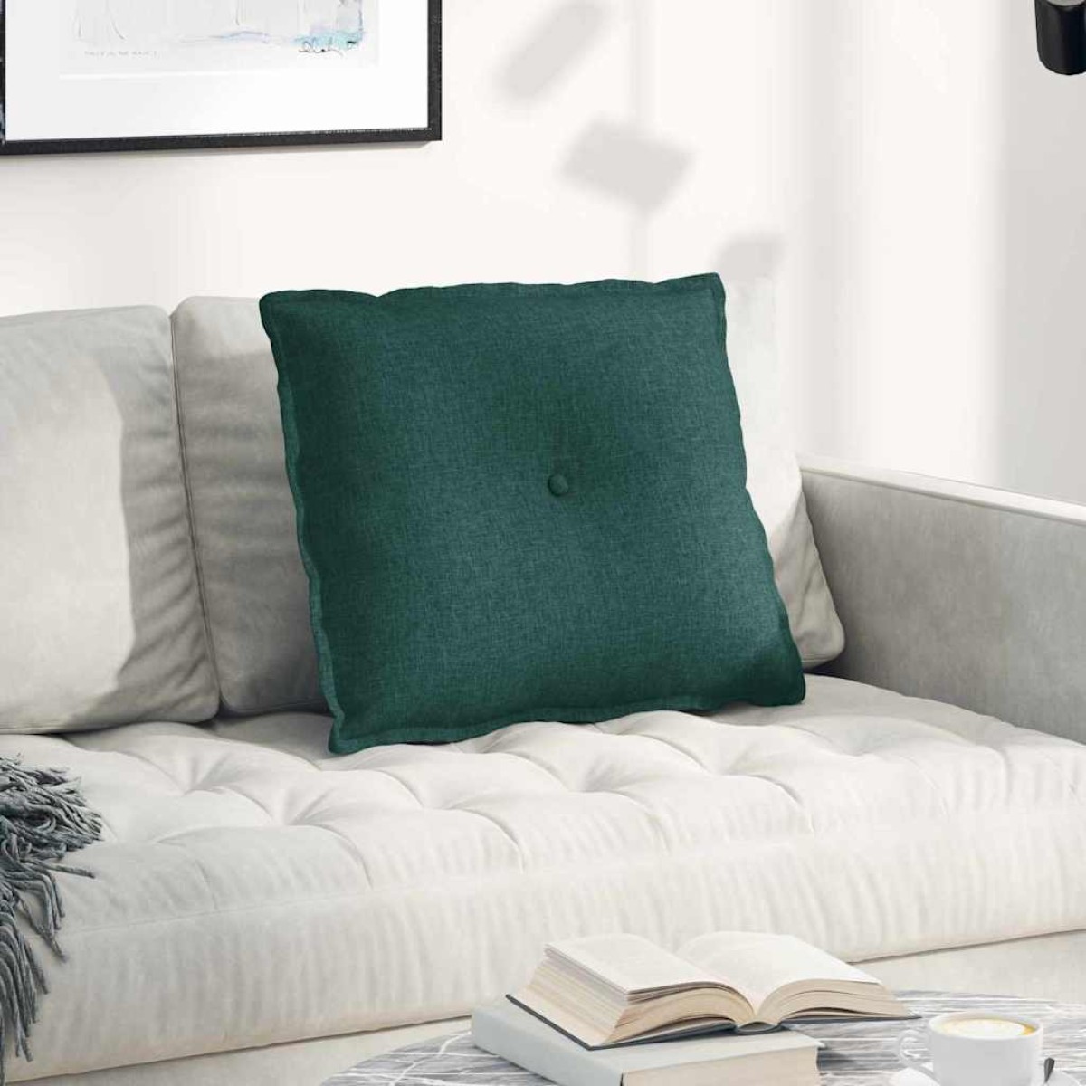 vidaXL Μαξιλάρι Πλάτης Σκούρο Πράσινο 60 x 19 x 50 εκ ύφασμα