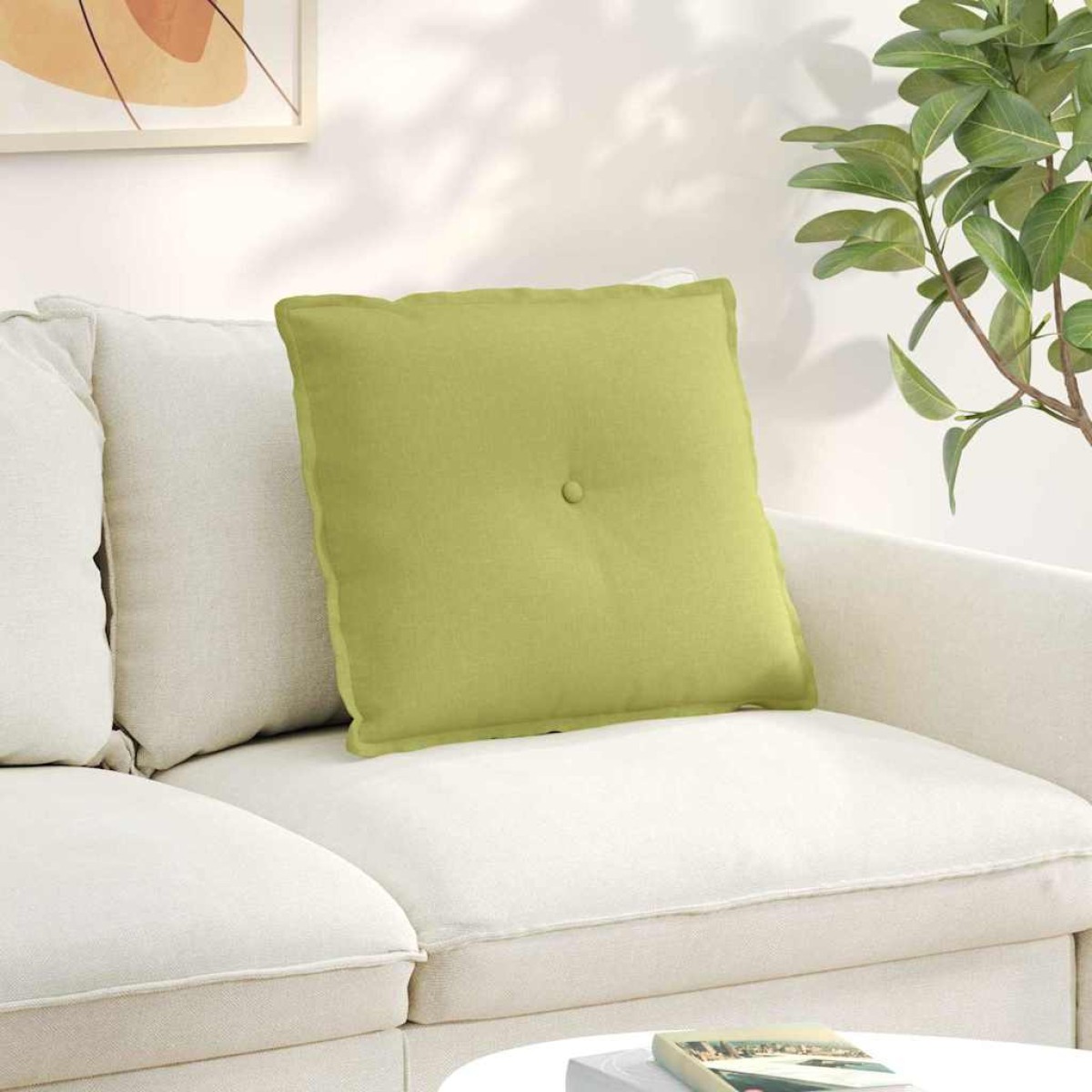vidaXL Μαξιλάρι Πλάτης Ανοιχτό Πράσινο 60 x 19 x 50 εκ ύφασμα