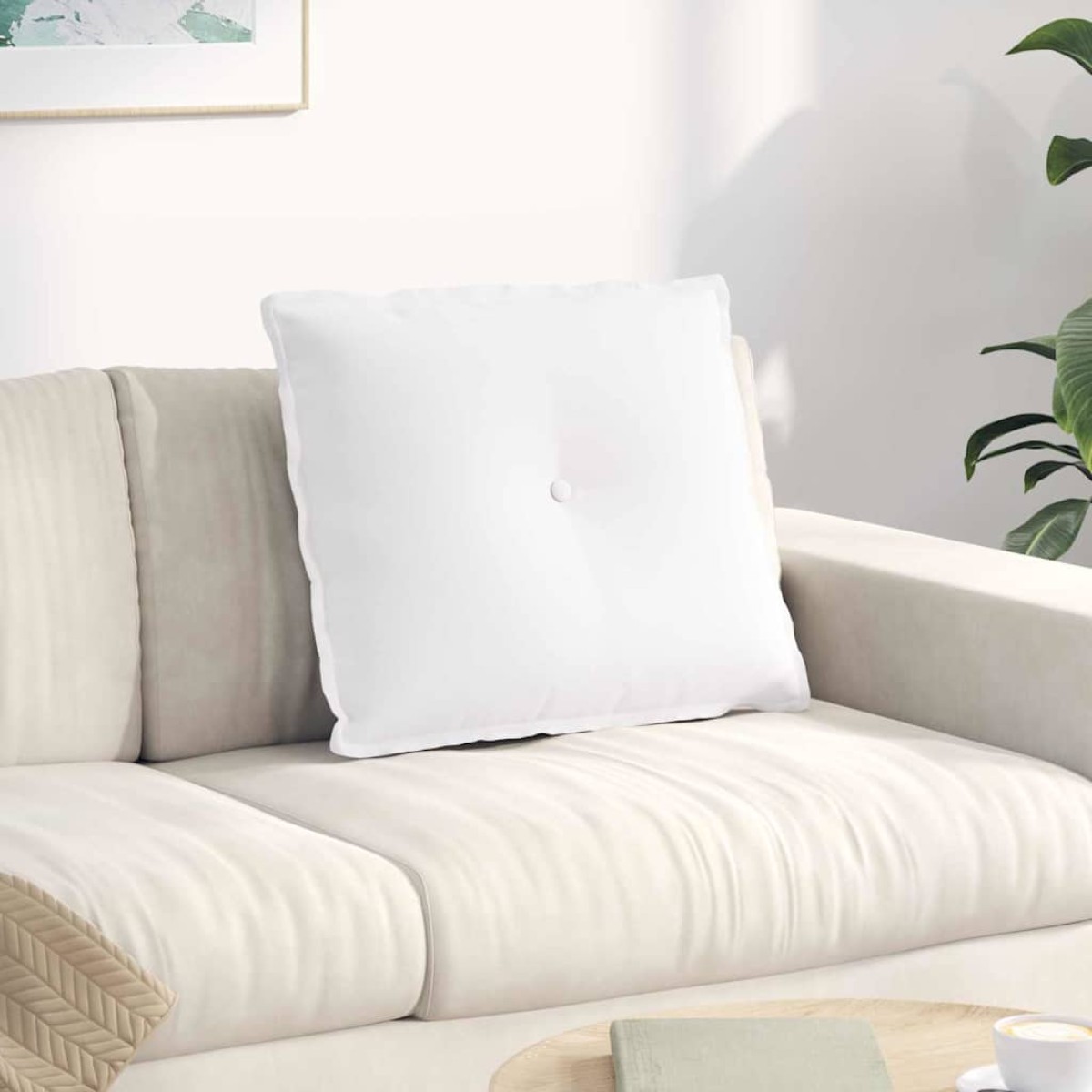 vidaXL Μαξιλάρι Πλάτης Λευκό 60 x 19 x 50 εκ ύφασμα