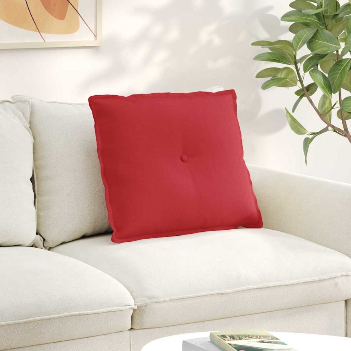 vidaXL Μαξιλάρι Πλάτης Κόκκινο 60 x 19 x 50 εκ ύφασμα