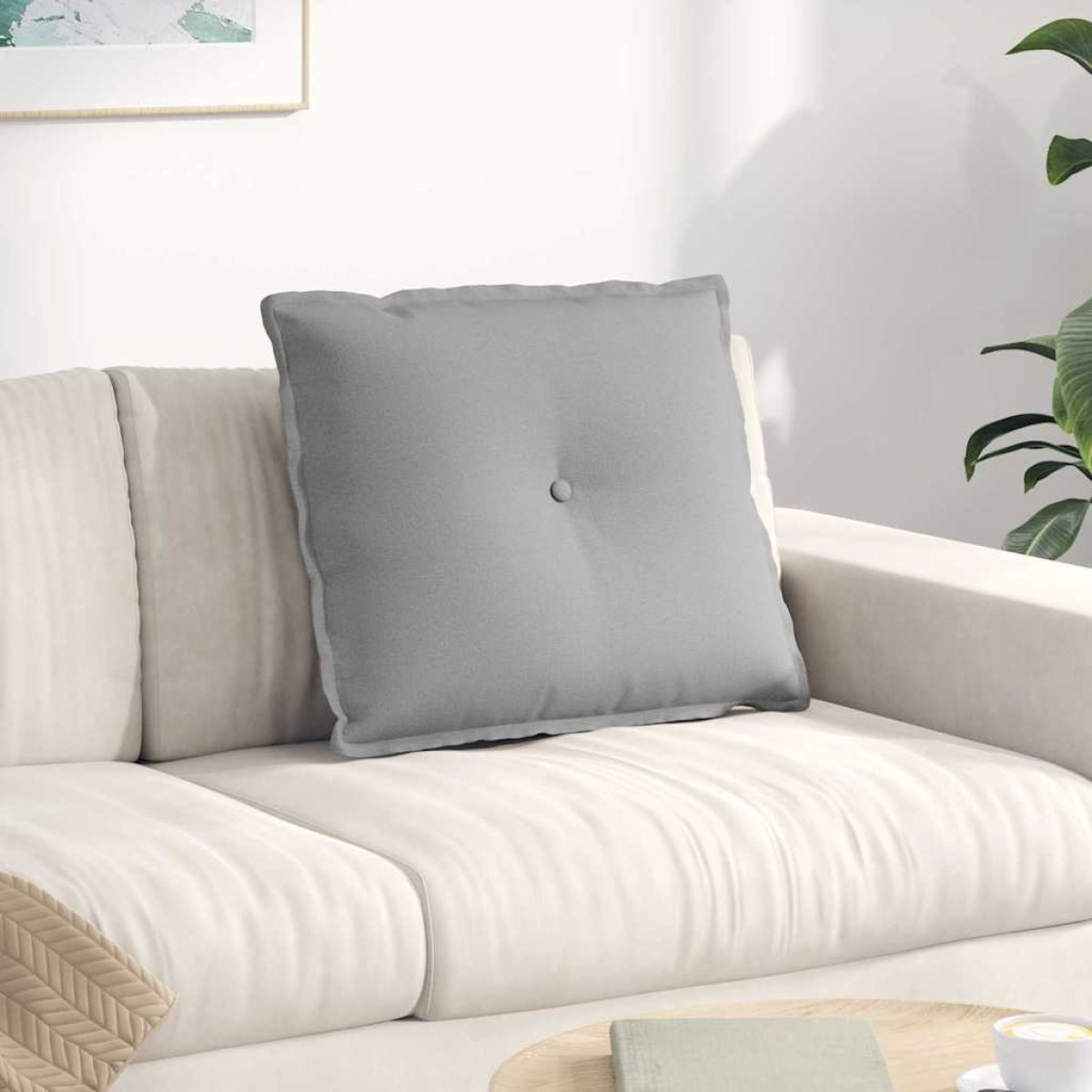 vidaXL Μαξιλάρι Πλάτης Σκίουρος Γκρί 60 x 19 x 50 εκ ύφασμα