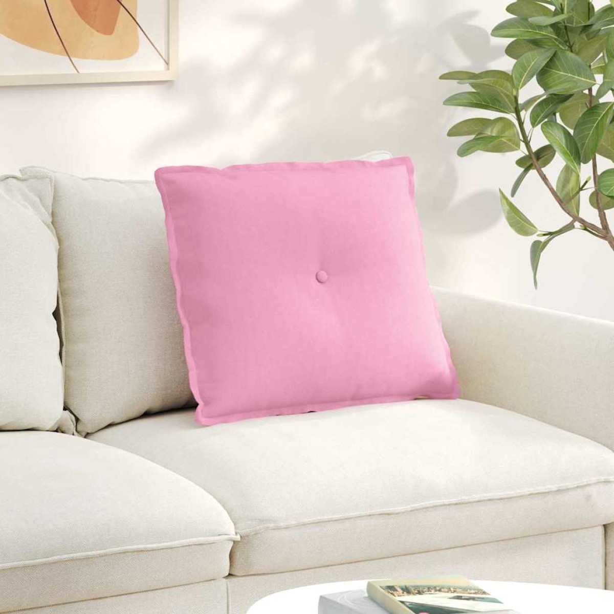 vidaXL Μαξιλάρι Πλάτης Ροζ 60 x 19 x 50 εκ ύφασμα
