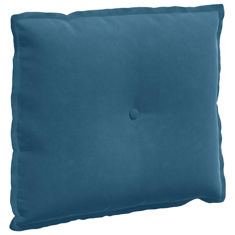 vidaXL Μαξιλάρι Πλάτης Μπλε 60 x 50 cm Υφασμάτινο Κορντουρά
