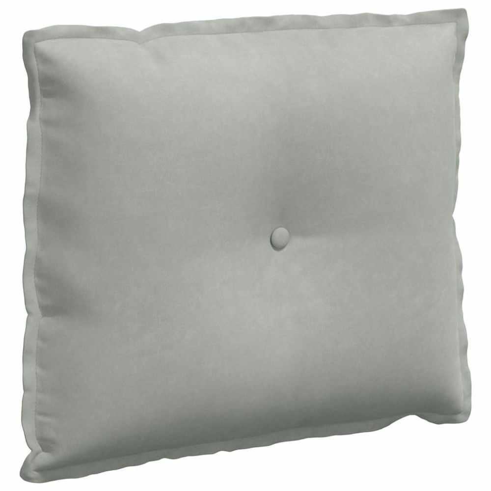 vidaXL Μαξιλάρι Πλάτης Ανοιχτό γκρι 60 x 50 cm Υφασμάτινο Κορντουρά