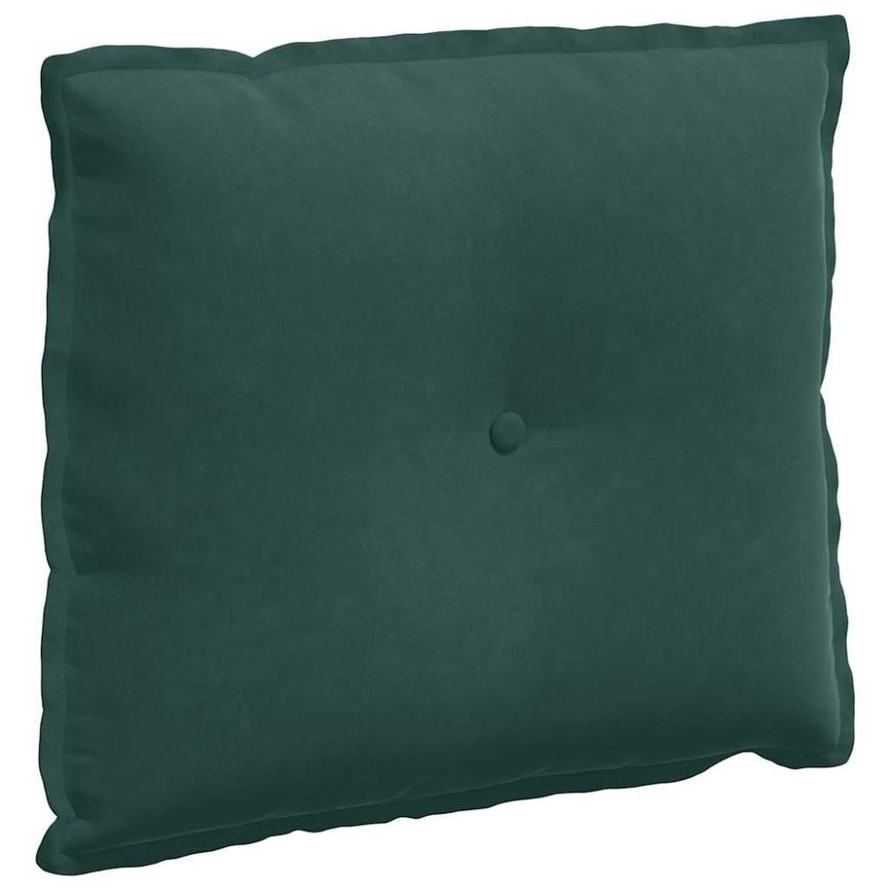 vidaXL Μαξιλάρι Πλάτης Σκούρο Πράσινο 60 x 50 cm Υφασμάτινο Κορντουρά