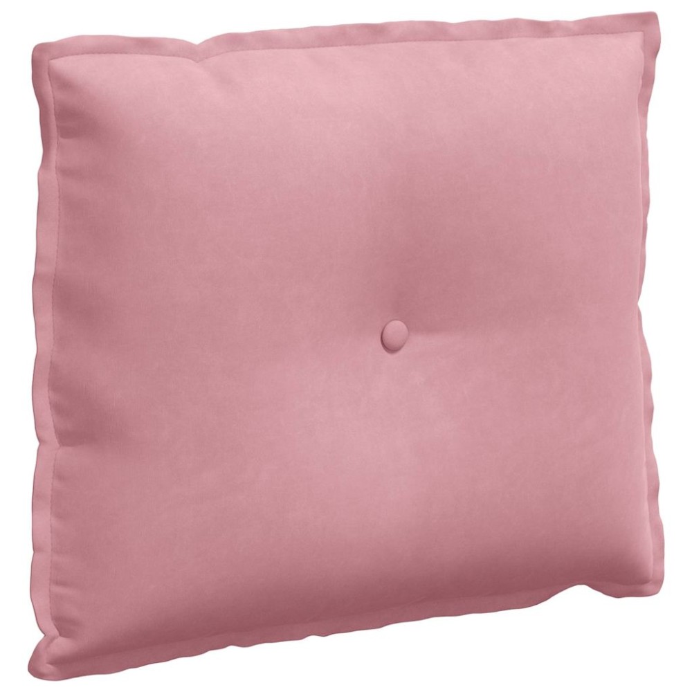 vidaXL Μαξιλάρι Πλάτης Ροζ 60 x 50 cm Υφασμάτινο Κορντουρά