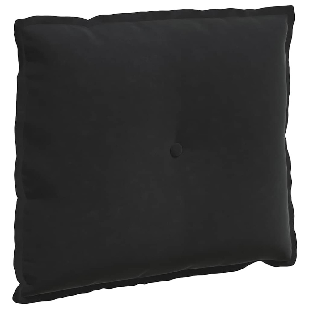 vidaXL Μαξιλάρι Πλάτης Μαύρο 60 x 50 cm Υφασμάτινο Κορντουρά
