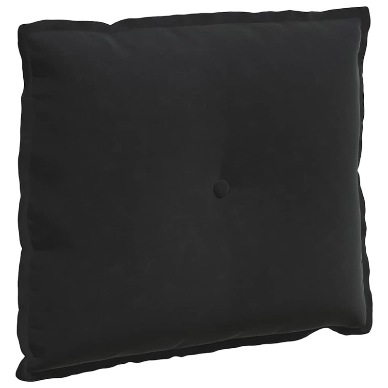 vidaXL Μαξιλάρι Πλάτης Μαύρο 60 x 50 cm Υφασμάτινο Κορντουρά