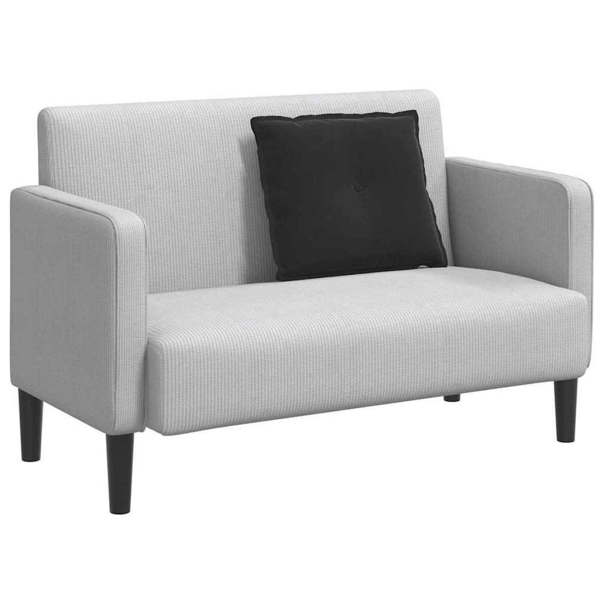 vidaXL Μαξιλάρι Πλάτης Μαύρο 60 x 50 cm Υφασμάτινο Κορντουρά