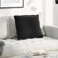 vidaXL Μαξιλάρι Πλάτης Μαύρο 60 x 50 cm Υφασμάτινο Κορντουρά