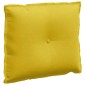 vidaXL Μαξιλάρι Πλάτης Κίτρινο 60 x 50 cm Υφασμάτινο Κορντουρά