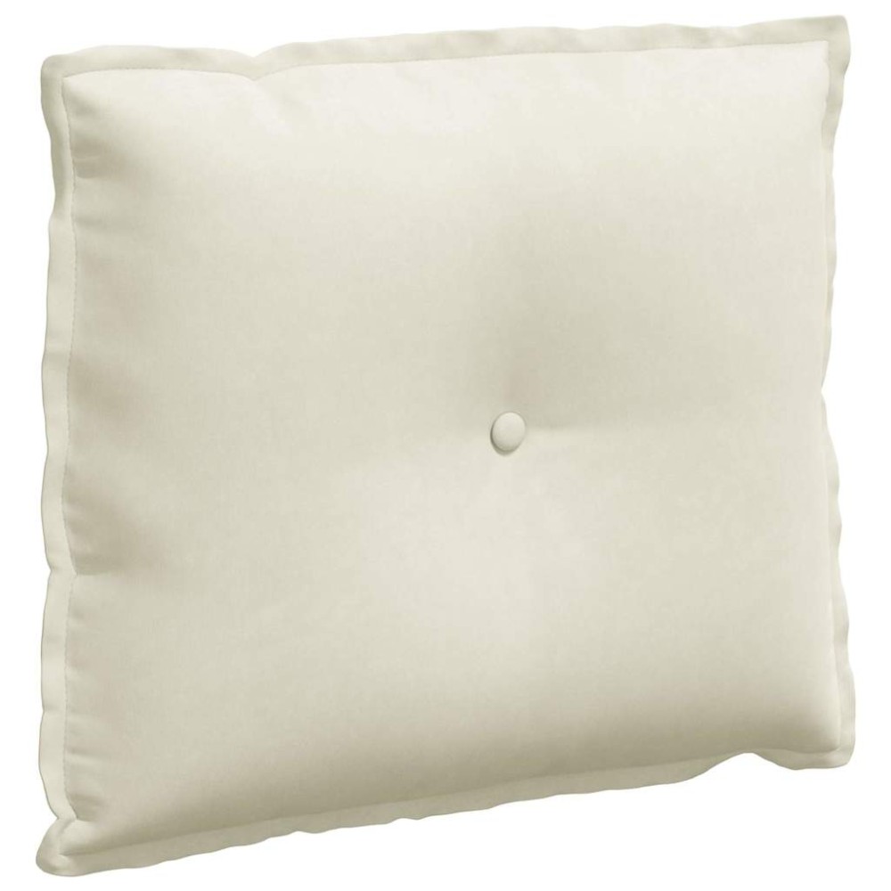 vidaXL Μαξιλάρι Πλάτης Κρεμ 60 x 50 cm Υφασμάτινο Κορντουρά
