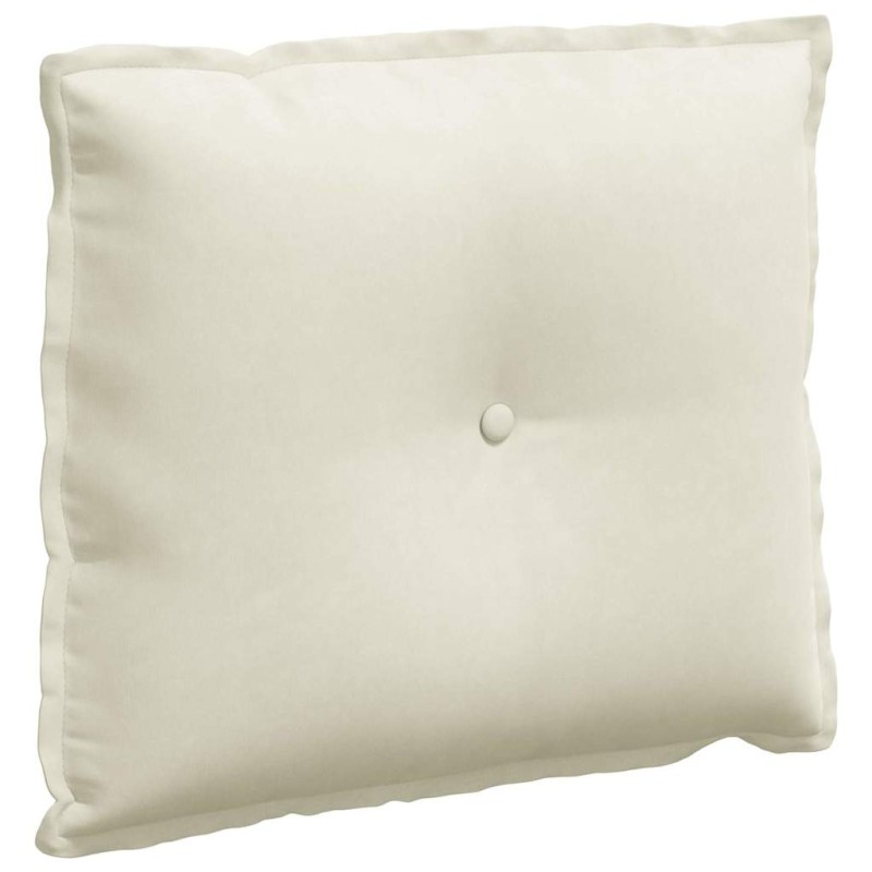 vidaXL Μαξιλάρι Πλάτης Κρεμ 60 x 50 cm Υφασμάτινο Κορντουρά