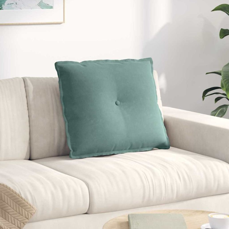 vidaXL Μαξιλάρι Πλάτης Θαλασσί 60 x 50 cm Υφασμάτινο Κορντουρά