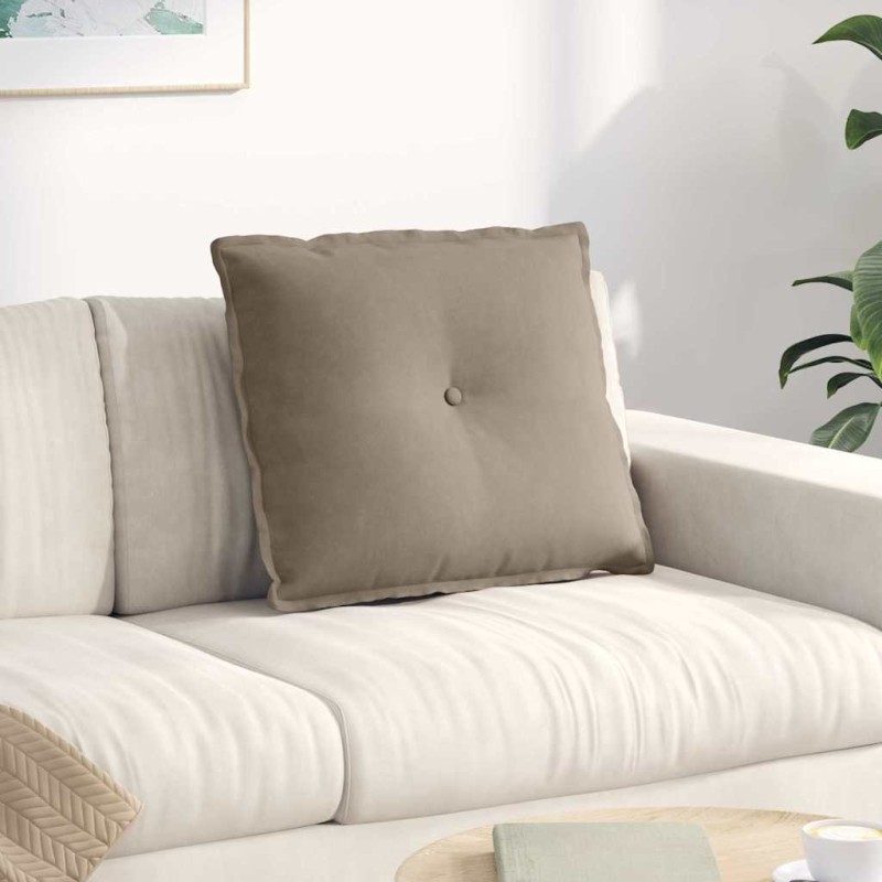 vidaXL Μαξιλάρι Πλάτης Taupe 60 x 50 cm Ύφασμα Μικροΐνας