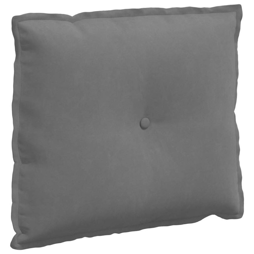 vidaXL Μαξιλάρι Πλάτης Σκούρο Γκρι 60 x 50 cm Ύφασμα Μικροΐνας