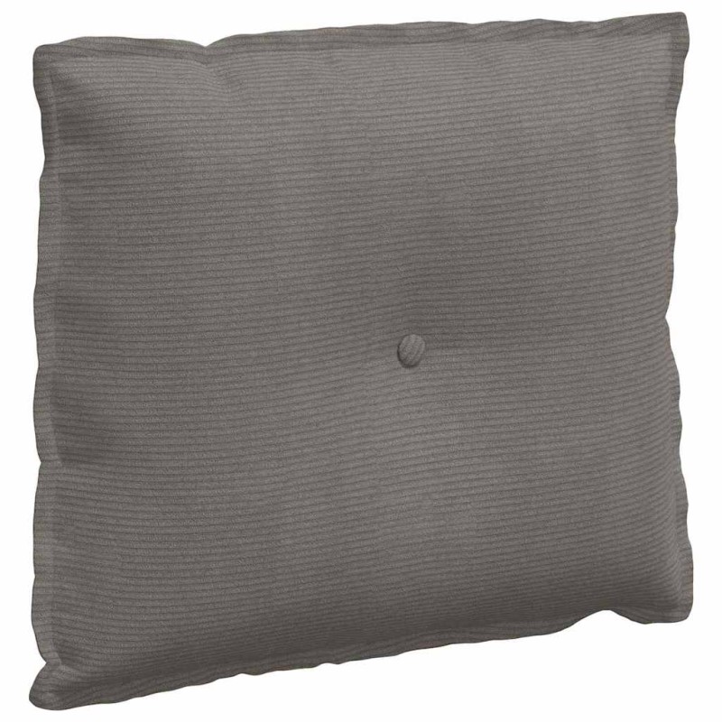 vidaXL Μαξιλάρι Πλάτης Ανοιχτό γκρι 60 x 50 cm Υφασμάτινο Κορντουρά