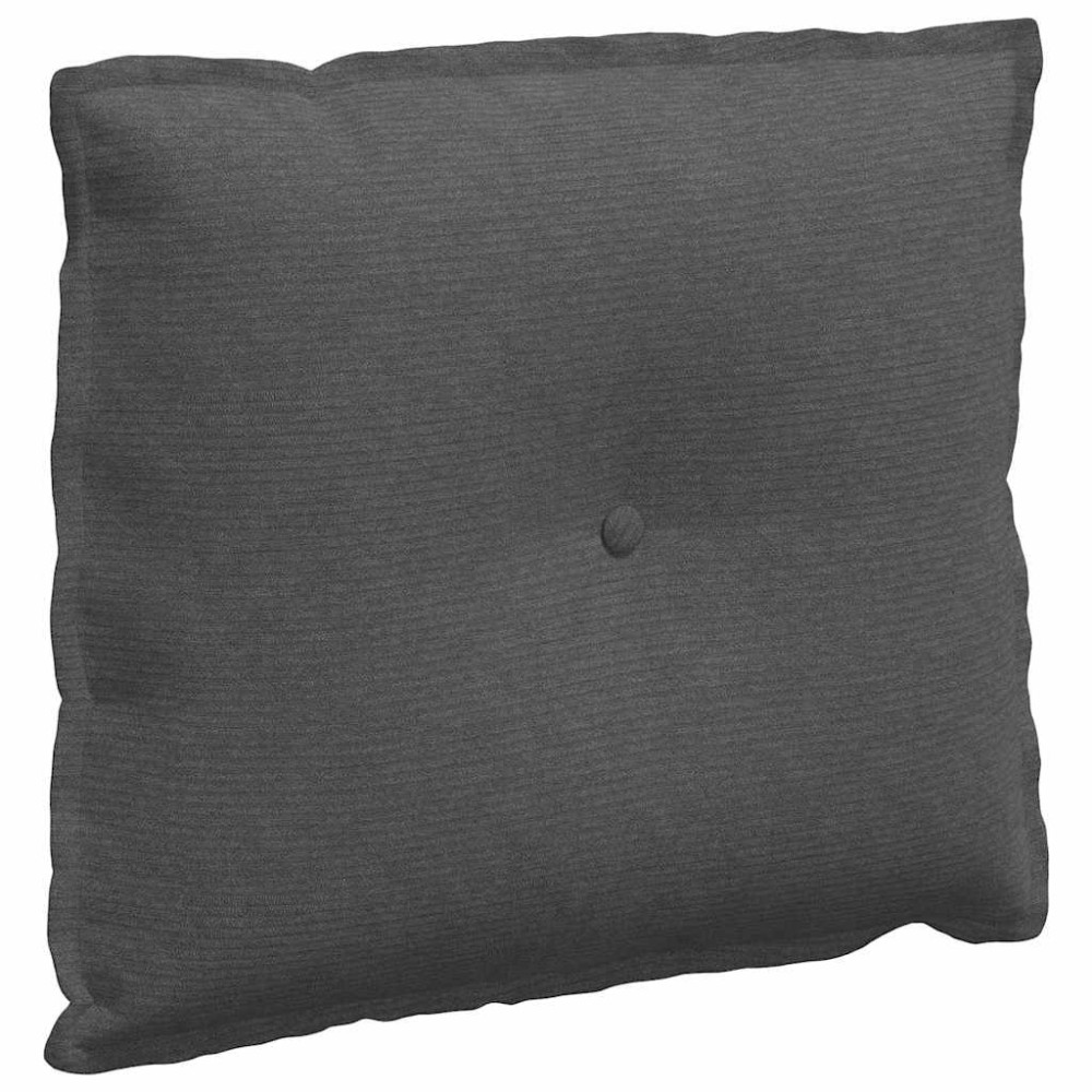 vidaXL Μαξιλάρι Πλάτης Σκούρο Γκρι 60 x 50 cm Υφασμάτινο Κορντουρά