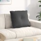 vidaXL Μαξιλάρι Πλάτης Σκούρο Γκρι 60 x 50 cm Υφασμάτινο Κορντουρά