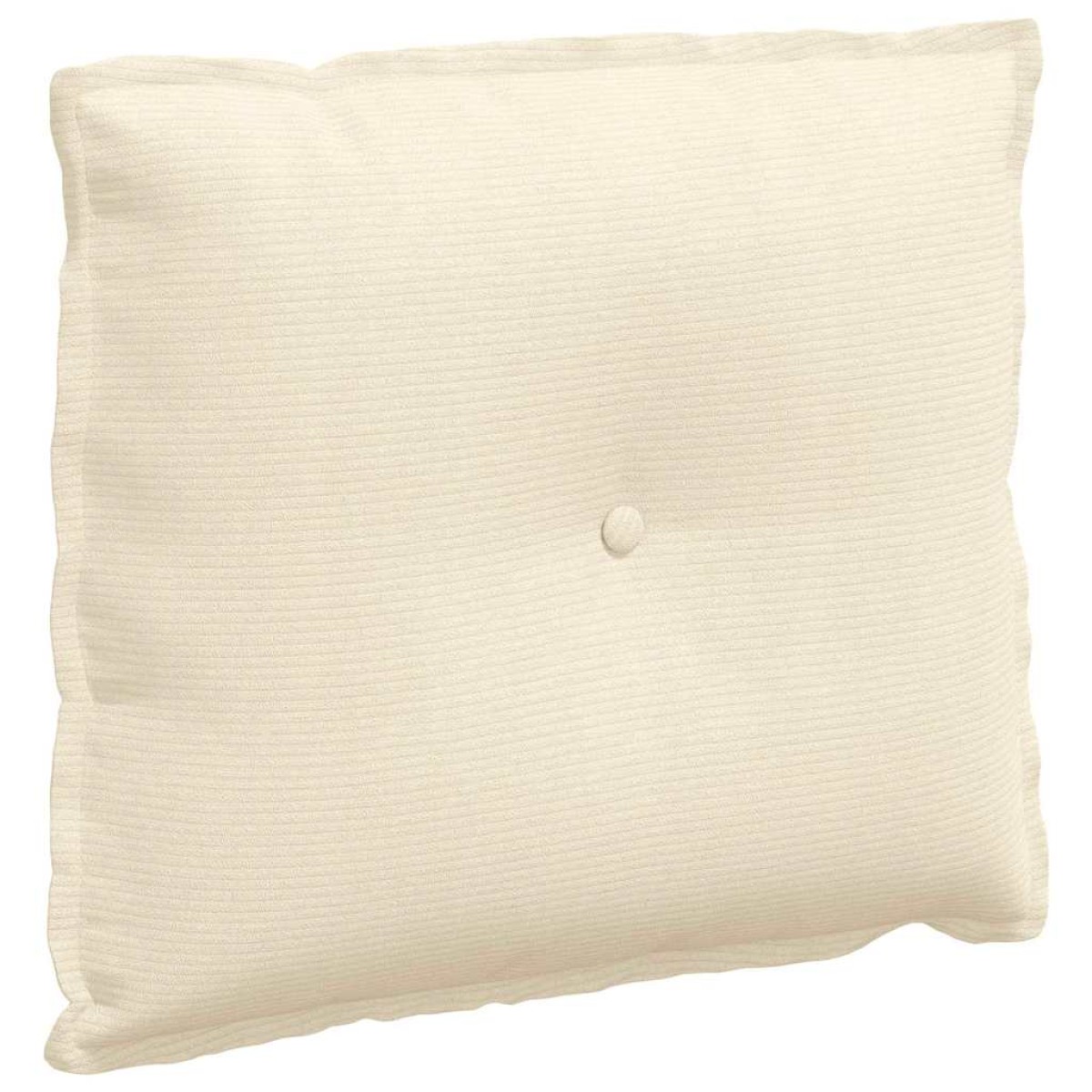 vidaXL Μαξιλάρι Πλάτης Κρεμ 60 x 50 cm Υφασμάτινο Κορντουρά