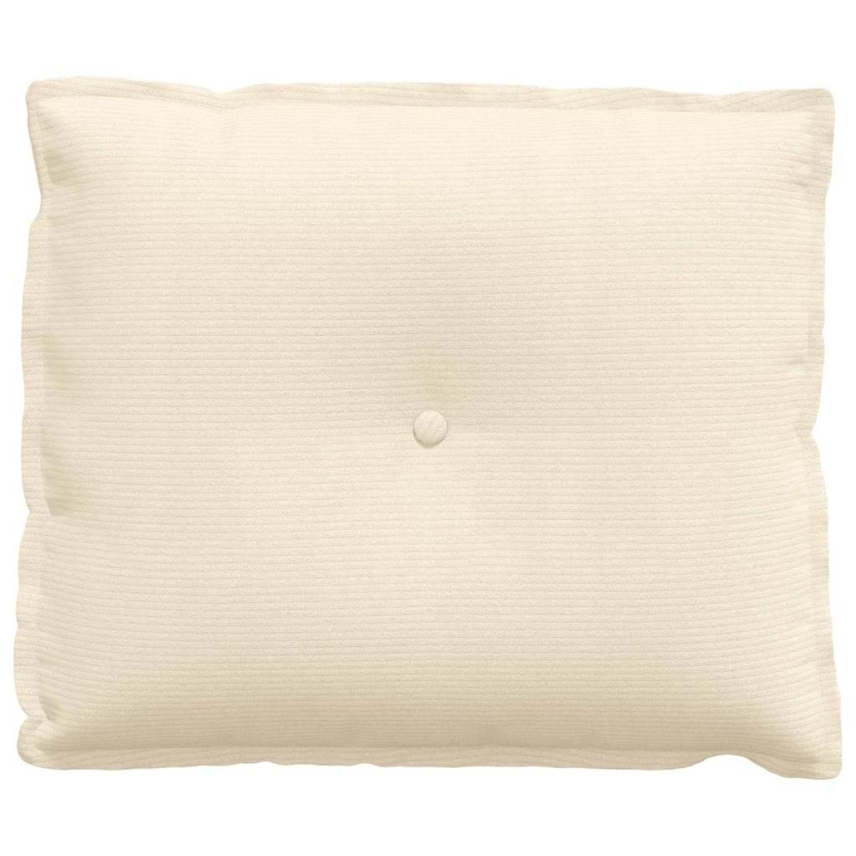 vidaXL Μαξιλάρι Πλάτης Κρεμ 60 x 50 cm Υφασμάτινο Κορντουρά
