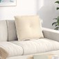 vidaXL Μαξιλάρι Πλάτης Κρεμ 60 x 50 cm Υφασμάτινο Κορντουρά
