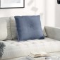 vidaXL Μαξιλάρι Πλάτης Μπλε 60 x 50 cm Υφασμάτινο Κορντουρά